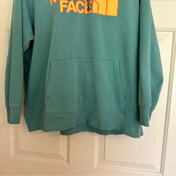 The North Face Women’s Hooded Hoodie Sweatshirt Logo Teal Blue XL - Picture 4 of 7